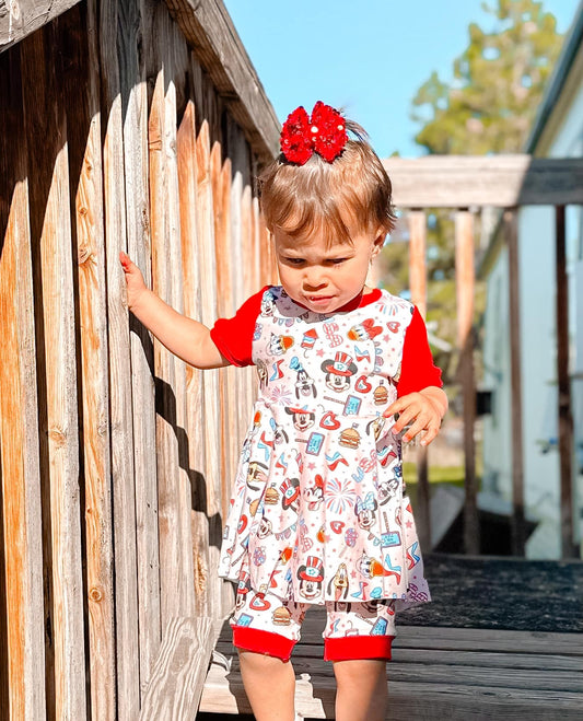 Peplum Top & Biker Shorts Set- Thanksgiving Drop