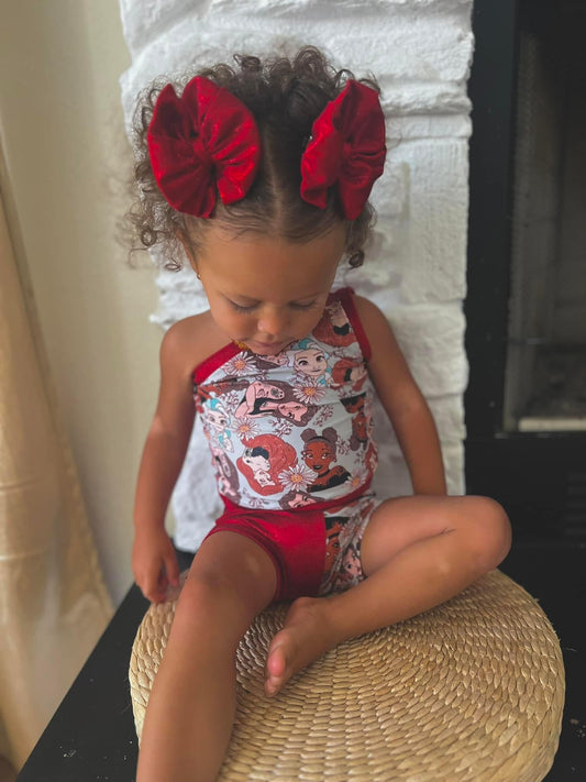 One shoulder top and bummies swim suit: Thanksgiving Drop