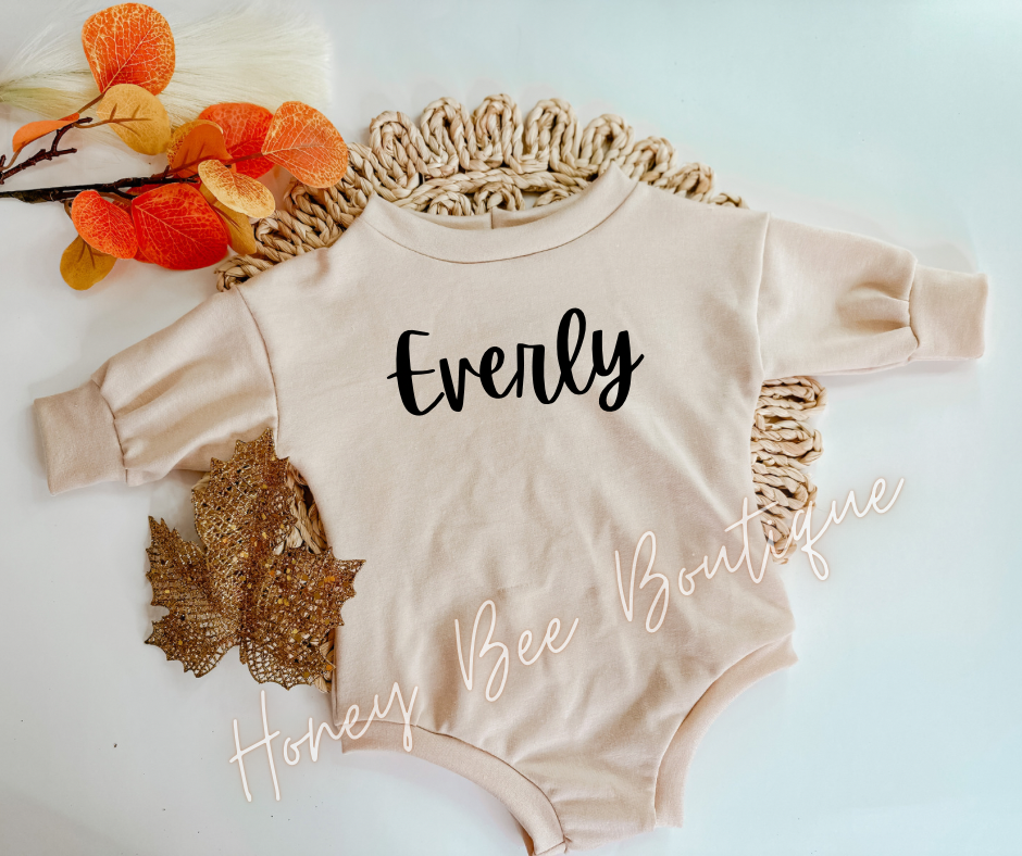 Personalized Sweater Romper- Spring Pastel