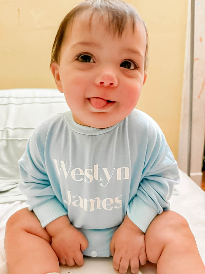 Personalized Sweater Romper- Spring Pastel