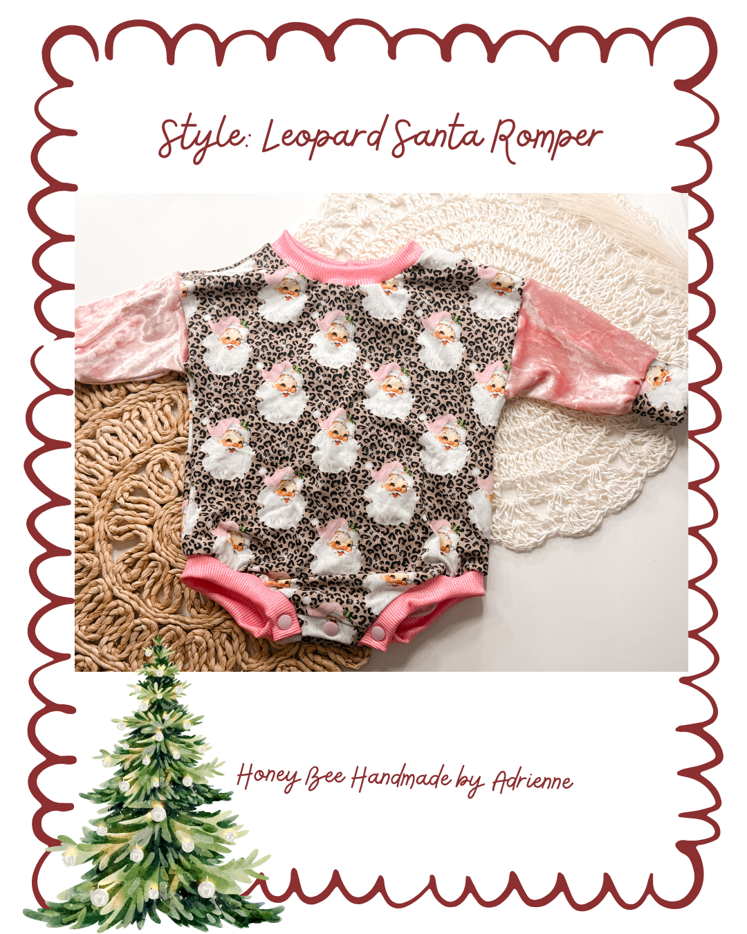 Leopard Santa Sweater Romper