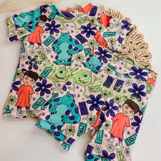 Floral Monsters Shorts Lounge Sets