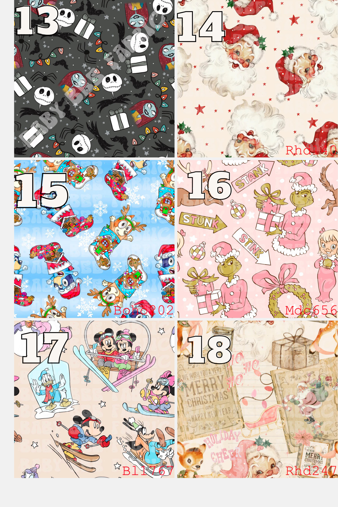 Custom Printed Swaddle Blanket- Christmas Drop