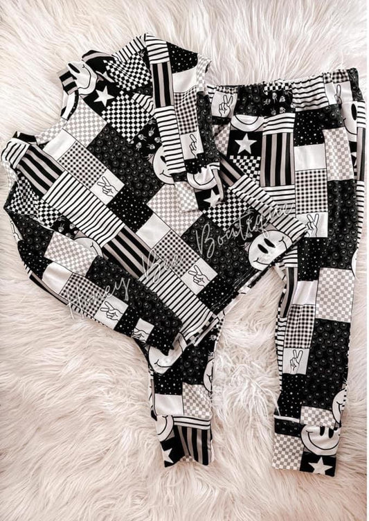 Monochrome Patchwork Lounge Set