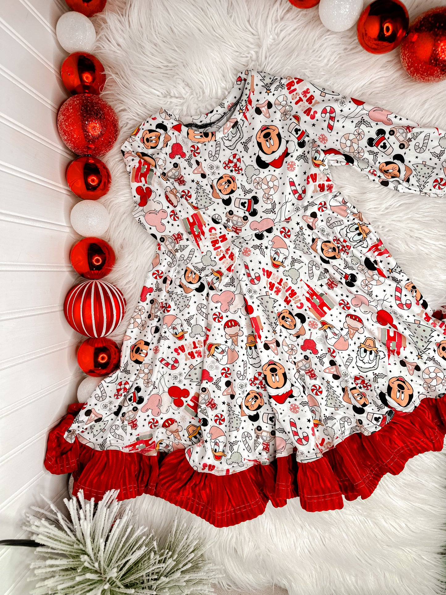 Ruffle Dress- Holiday Drop