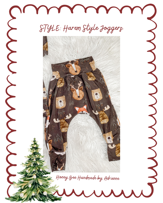 Harem Style Jogger Pants- Christmas Drop