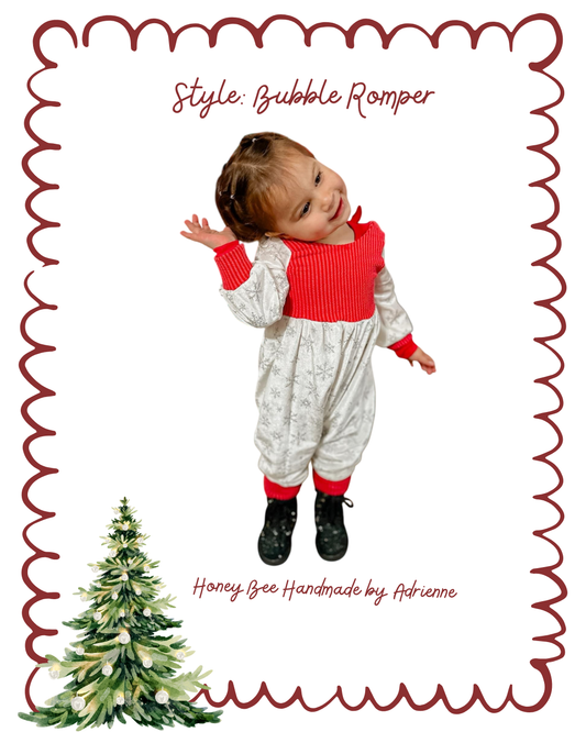 Bubble Pants Romper- Christmas Drop