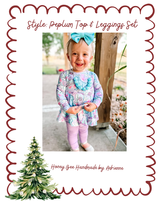 Peplum Top & Leggings Set- Christmas Drop