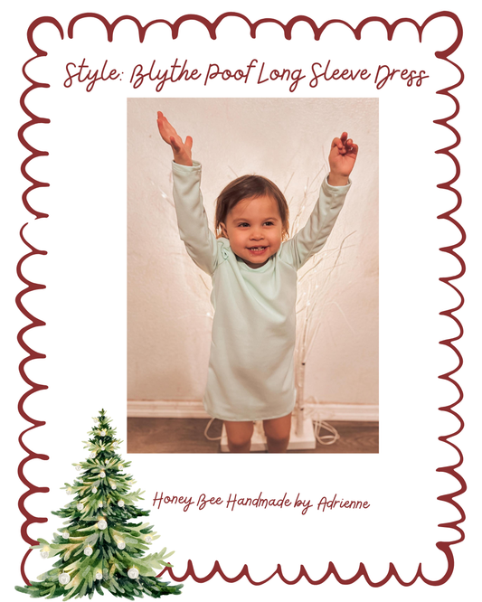 Blythe Poof Long Sleeve Dress- Christmas Drop