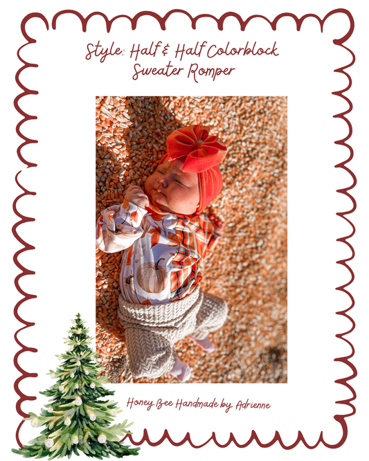 Half & Half Colorblock Sweater Romper- Christmas Drop
