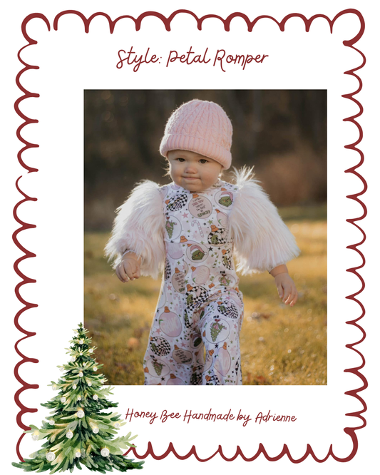 Petal Romper- Christmas Drop