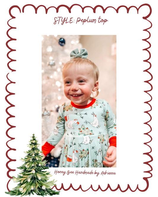 Peplum Top- Christmas Drop