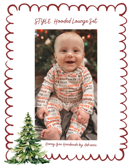 Hooded Oversized Tee Lounge Set- Christmas Drop